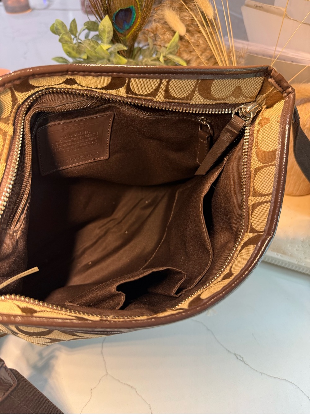 Coach Signature Stripe Crossbody Messenger Bag EUC - Picture 13 of 13